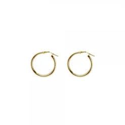 Pendientes Aro Martelé Plata Dorada 20mm
