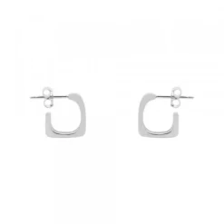 Pendientes Aro Mini Cuadrado Plata 12mm