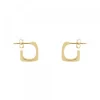 Pendientes Aro Mini Cuadrado Plata Dorada 12mmm