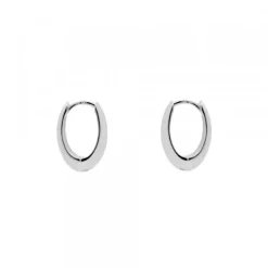 Pendientes Aro Oval Plata 17mm