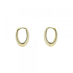 Pendientes Aro Oval Plata Dorada 17mm