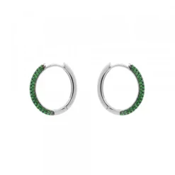 Pendientes Aro Plata y Circonitas Verdes