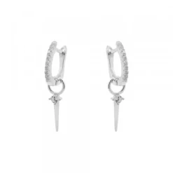 Pendientes Aro Plata y Circonitas 10mm