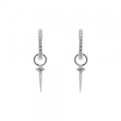 Pendientes Aro Plata y Circonitas 10mm