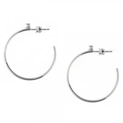 Pendientes Aro Plata y Circonita 30mm