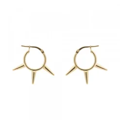 Pendientes Aro Punk Plata Dorada 12mm