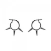 Pendientes Aro Punk Plata Negra 12mm