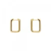 Pendientes Aro Rectangular Plata Dorada 18mm