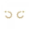 Pendientes Aro Relieve Plata Dorada 12mm