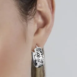 Pendientes Aro Textura Plata 20mm