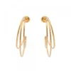 Pendientes Aro Triple Plata Dorada