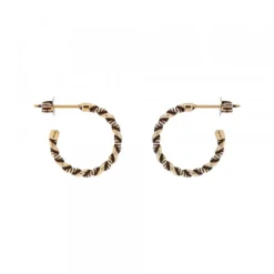 Pendientes Aro Twist Plata Dorada 15mm