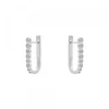 Pendientes Aro U Plata y Circonitas 18mm