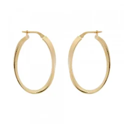 Pendientes Aros Entorchados Plata Dorada 39mm