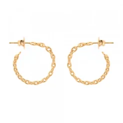 Pendientes Aros Eslabones Plata Dorada