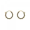 Pendientes Aros Punky Plata Dorada y Circonitas 17mm