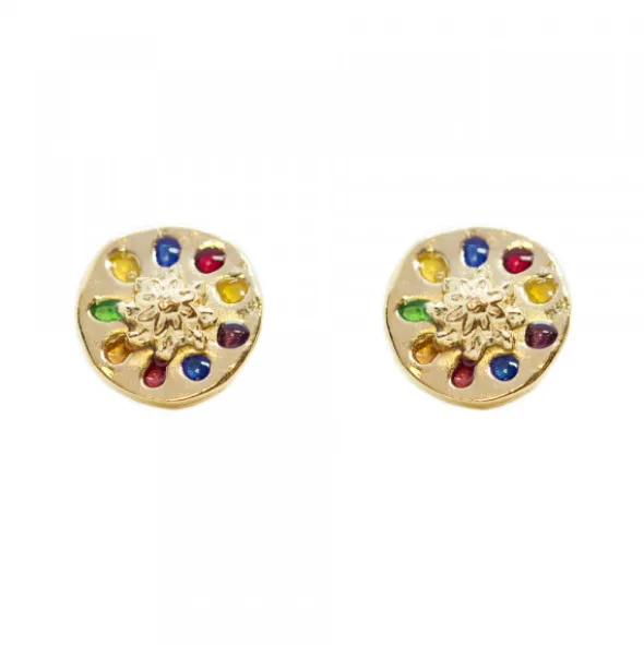 Pendientes Arrue Plata Dorada 11mm