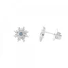 Pendientes Basic Colors Plata y Circonita Azul