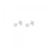 Pendientes Bebé Bola Oro Blanco 3mm