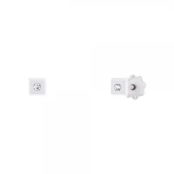 Pendientes Bebé Cuadrados Oro Blanco y Circonita 3mm