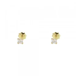 Pendientes Bebé Oro y Circonita Engarzada 3mm