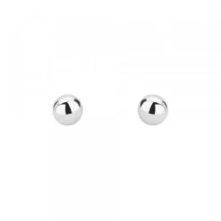 Pendientes Bola Oro Blanco 5mm