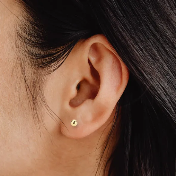 Pendientes Bola Oro 5mm