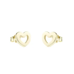 Pendientes Corazón Plata Dorada 9mm