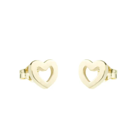 Pendientes Corazón Plata Dorada 9mm