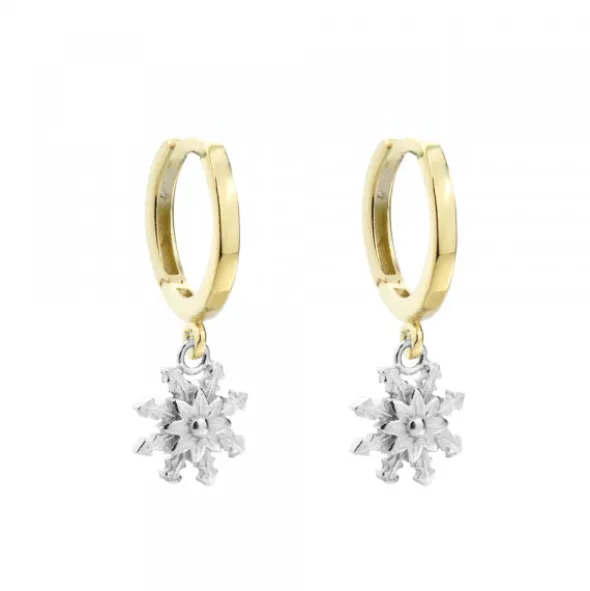 Pendientes Cripa Aro Eguzkilore Plata Bicolor 13mm