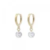 Pendientes Cripa Aro Plata Dorada y Circonita 13mm