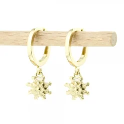 Pendientes Cripa Eguzkilore Plata Dorada 11mm
