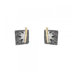 Pendientes Cuadrados Flysch Plata y Lámina de Oro