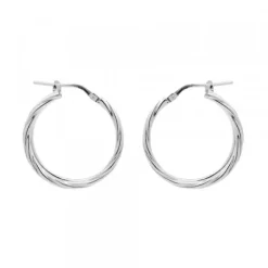 Pendientes Doble Aro Entorchado Plata 22mm