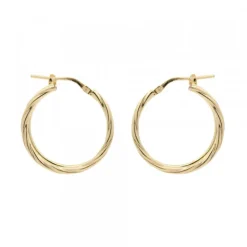 Pendientes Doble Aro Entorchado Plata Dorada 22mm