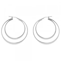 Pendientes Doble Aro Plata 40mm