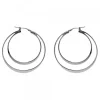 Pendientes Doble Aro Plata Negra 40mm