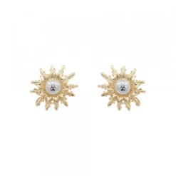 Pendientes Eguzkilore Oro Bicolor 14mm