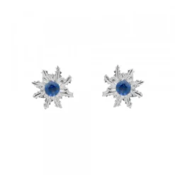 Pendientes Eguzkilore Oro Blanco y Zafiro