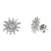 Pendientes Eguzkilore Oro Blanco y Brillantes 14mm