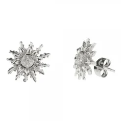 Pendientes Eguzkilore Oro Blanco y Brillantes 14mm