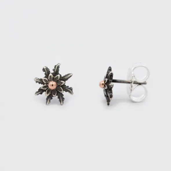 Pendientes Eguzkilore Plata Envejecida y Cobre 11mm