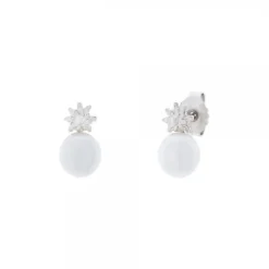 Pendientes Eguzkilore Plata y Perla Cultivada 8,5mm