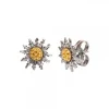 Pendientes Eguzkilore Plata Negra y Circonitas Amarillas