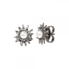 Pendientes Eguzkilore Plata Negra y Perla 14mm