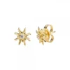 Pendientes Eguzkilore Plata Dorada y Circonita 11mm