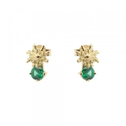 Pendientes Enea2 Oro y Esmeralda
