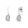 Pendientes Largos Almendra Plata y Circonitas Blancas