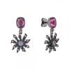 Pendientes Largos Eguzkilore Rutenio y Circonitas Multicolor