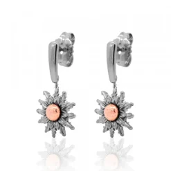 Pendientes Largos Eguzkilore Rutenio y Rosa